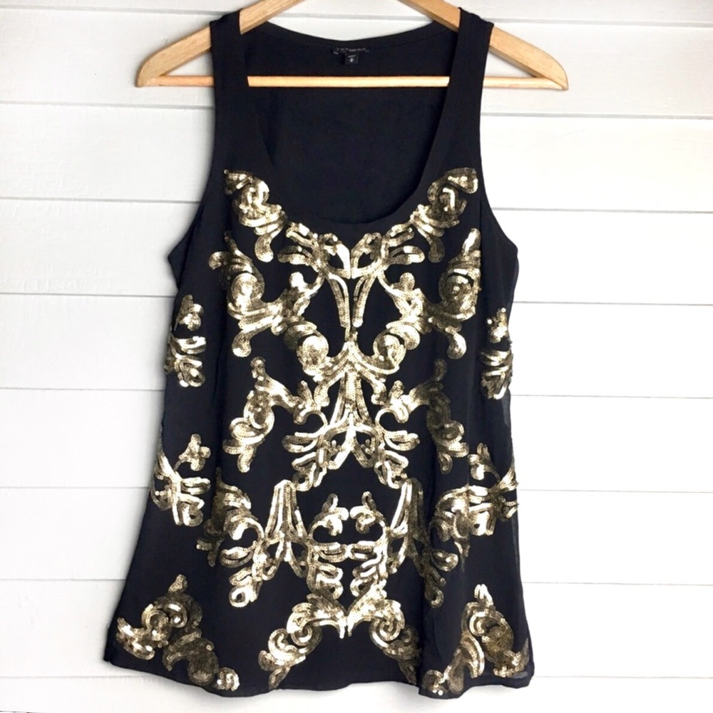 Express NWOT Women’s Black Sequin Blouse Sz L